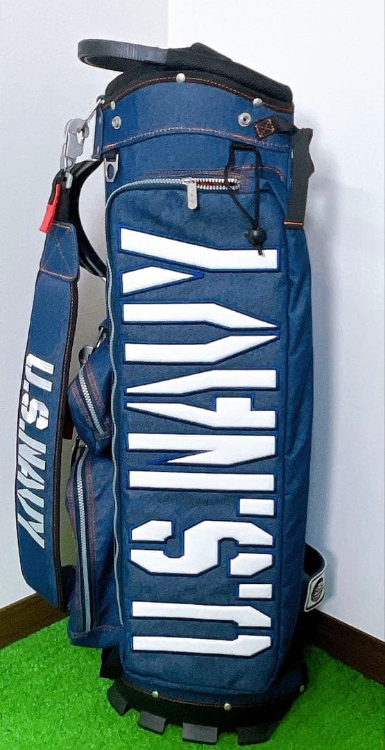 美品　アーミーベースコレクション　デニム　スタンドキャディバック　アイアンカバー