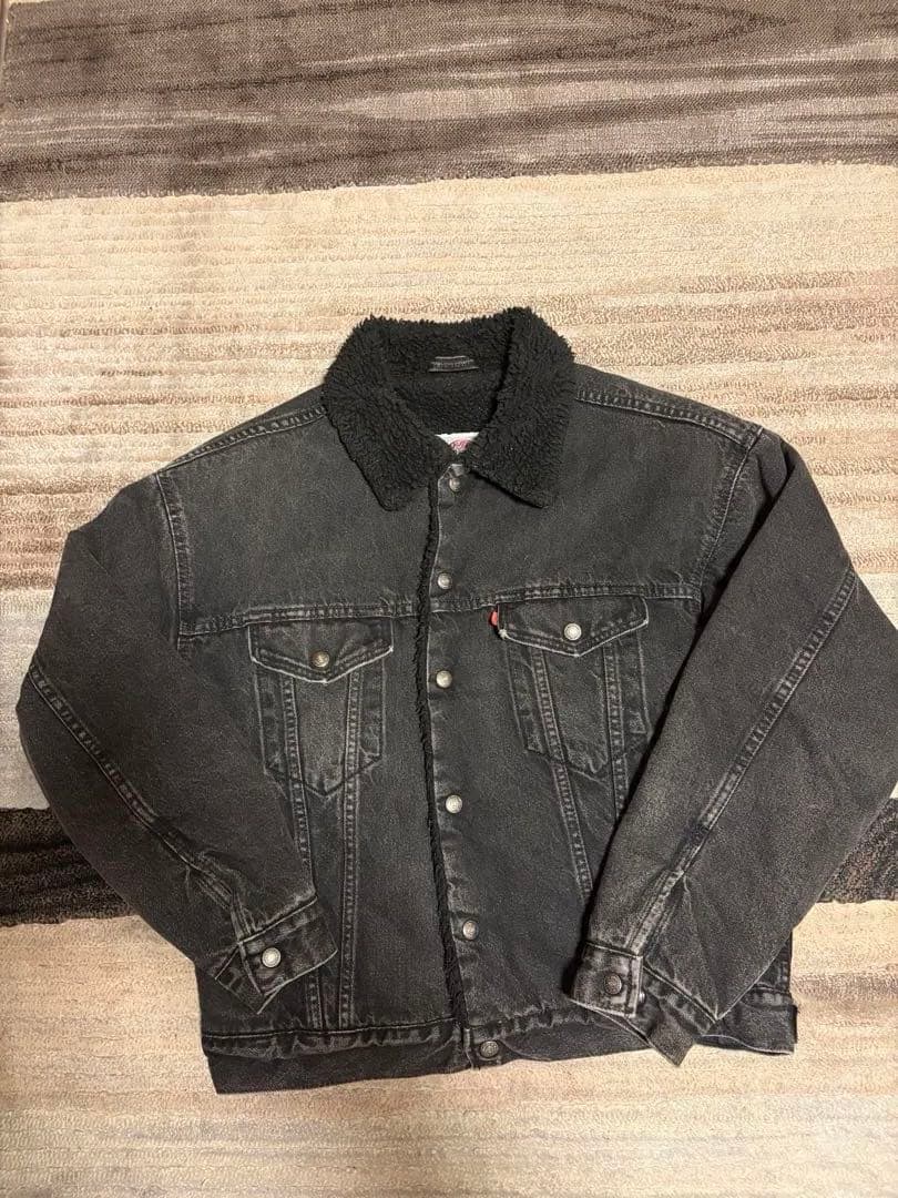 Levi's ボア ブラックデニムジャケット ヴィンテージ M 90s
