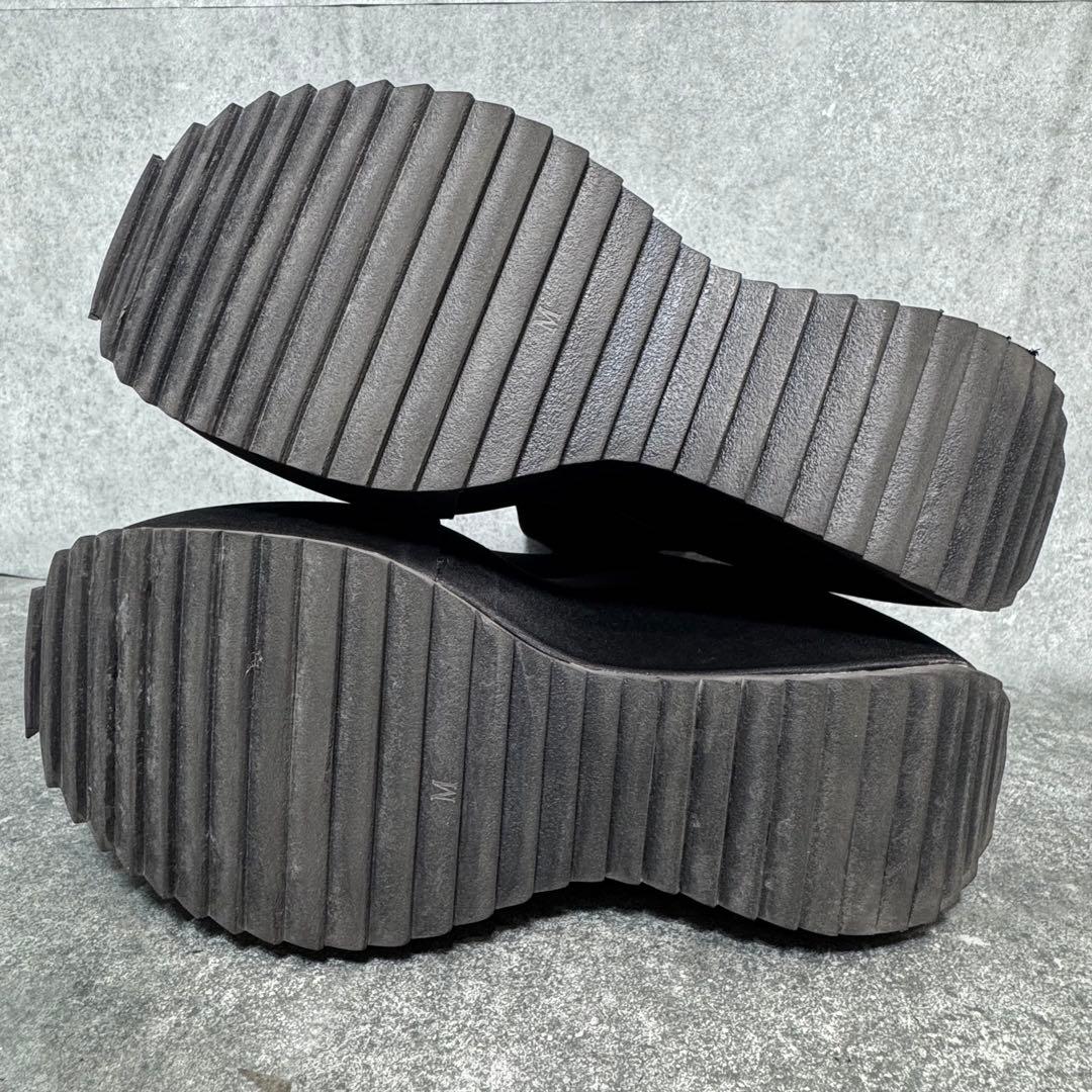 靴 YELLO TOKYO BLACK PLATFORM SHORT BOOTS M