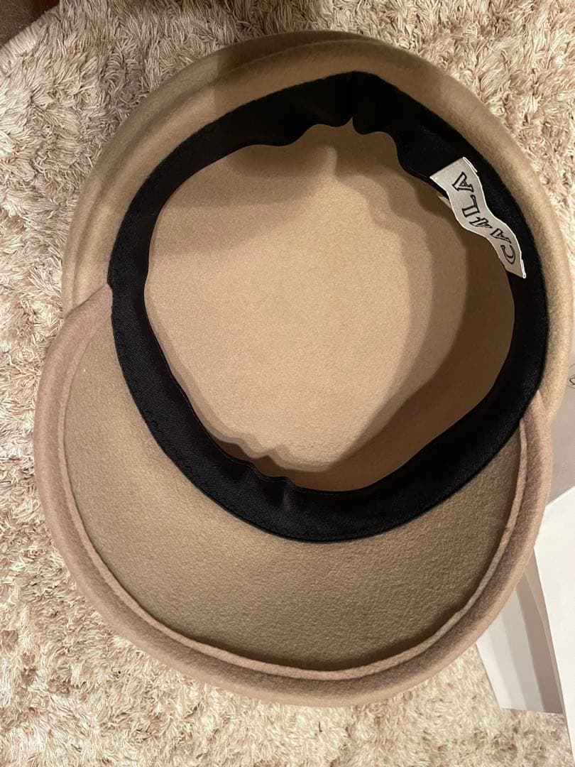 新品未使用CA4LA ベージュ ウール キャスケット