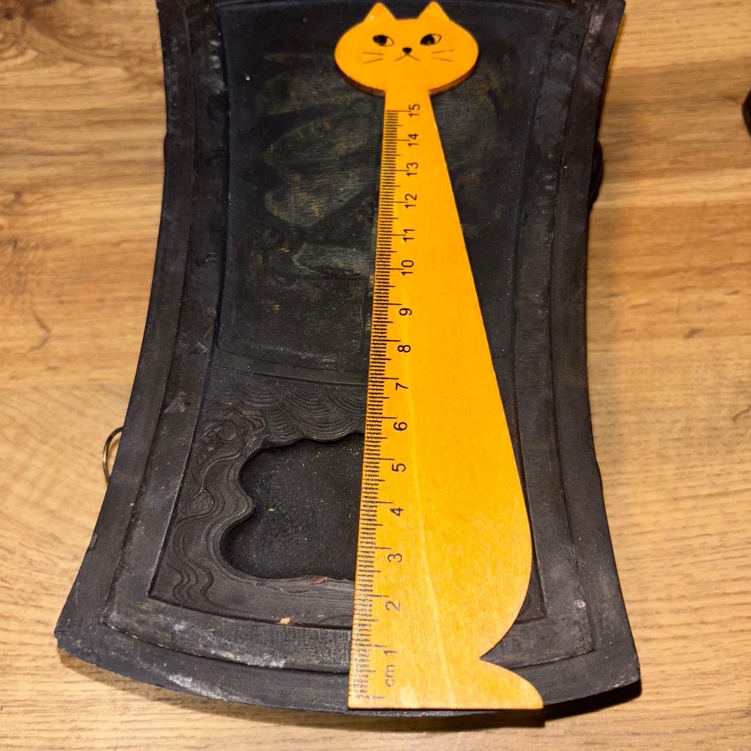 b*h様 希少品　雪浪金星　硯　彫刻入り　大型硯箱 書道用　中国骨董品