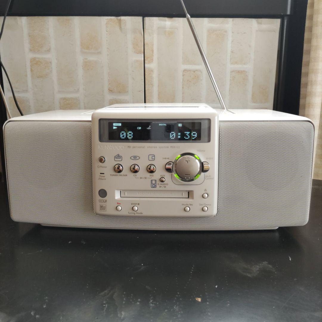ケンウッド CD・MD・ラジオパーソナルステレオ MDX-L1-W(中古品)