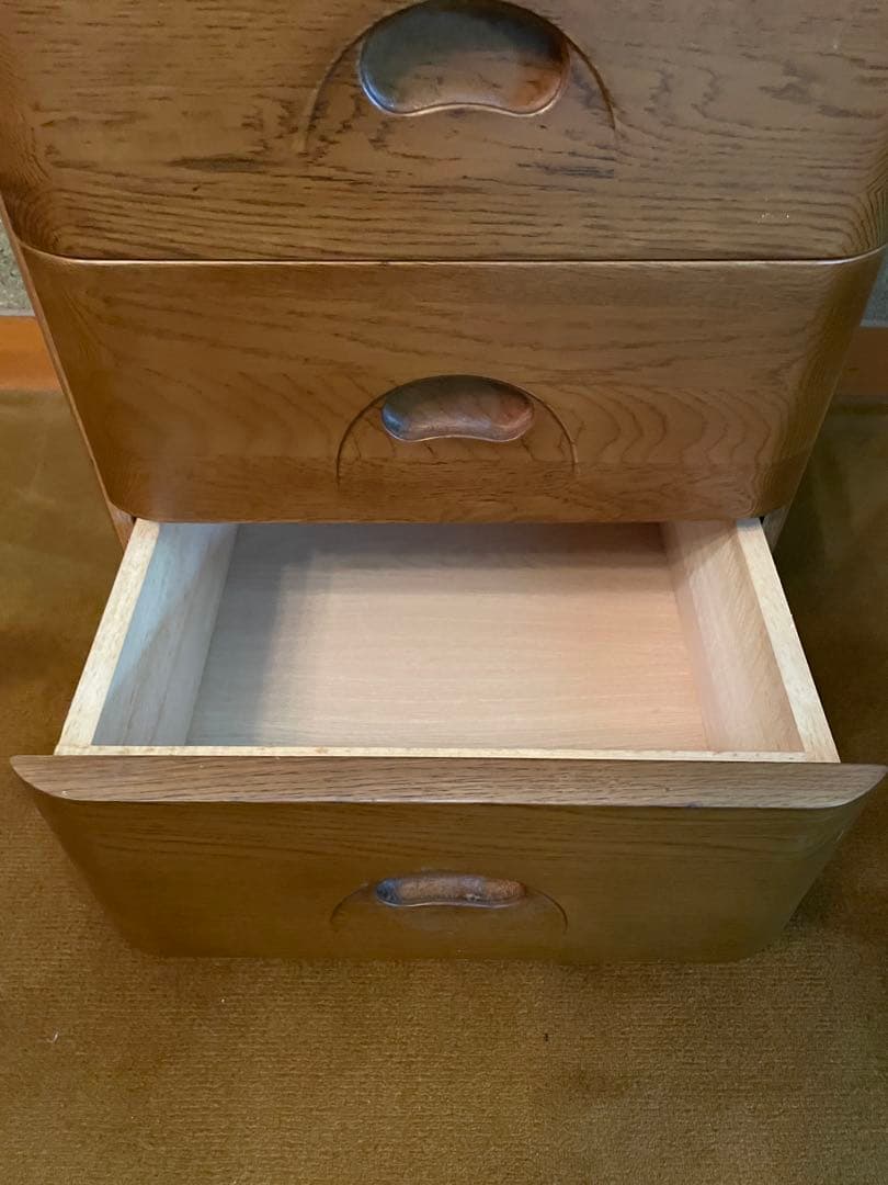 光製作所 チェスト6段 ナラ無垢材 昭和レトロ ヴィンテージ 家具