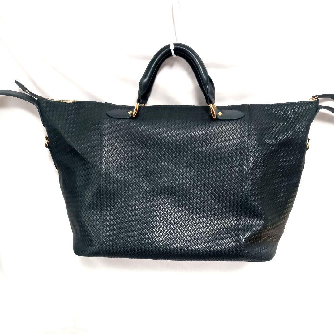 廃盤希少美品 フラソリティ 日本製 ボストンバッグ ショルダースト付き 紺色本革