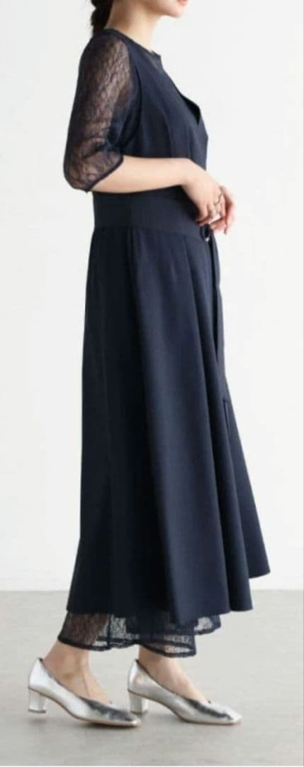 新品　Rire Fete リルフェテ　レースレイヤードパンツドレス　ヤマダヤ