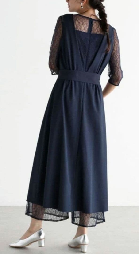 新品　Rire Fete リルフェテ　レースレイヤードパンツドレス　ヤマダヤ