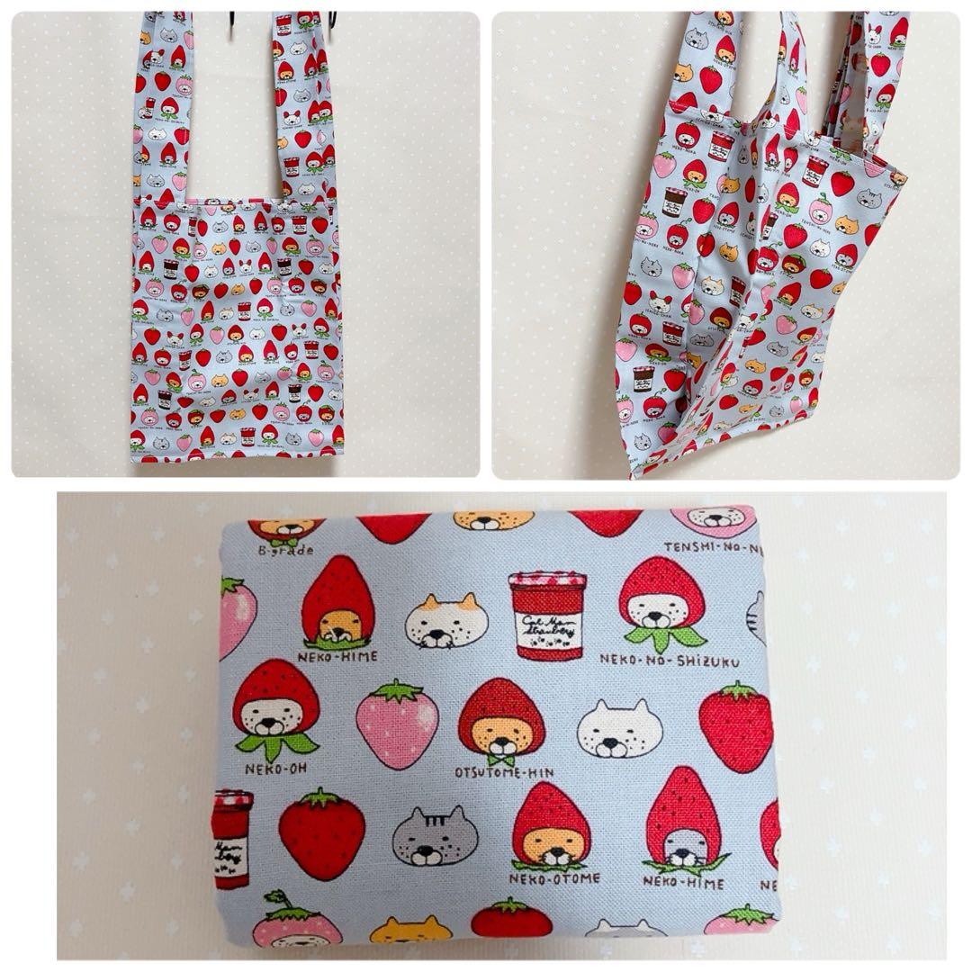 chibinyanco。 テントポーチ エコバッグ ねこ生地パッチワーク