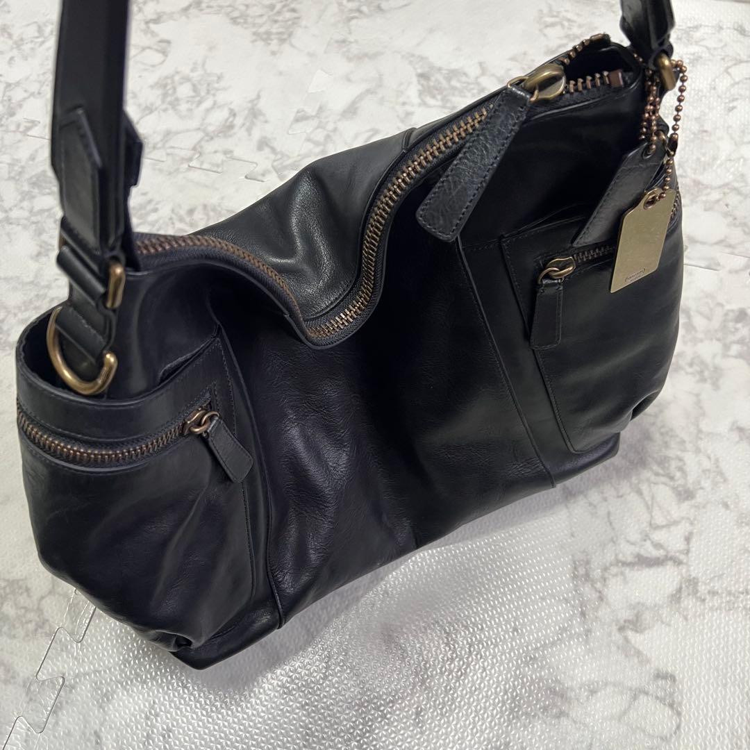 コーチ　71039 レザー　黒　2way ショルダーバック