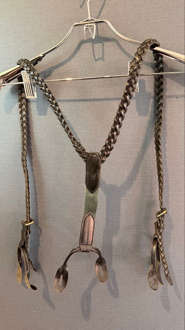 ラルフローレン　レザーサスペンダー　英国製