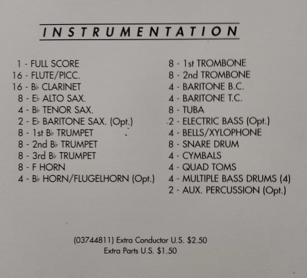 FOOTLOOSE マーチングバンド楽譜