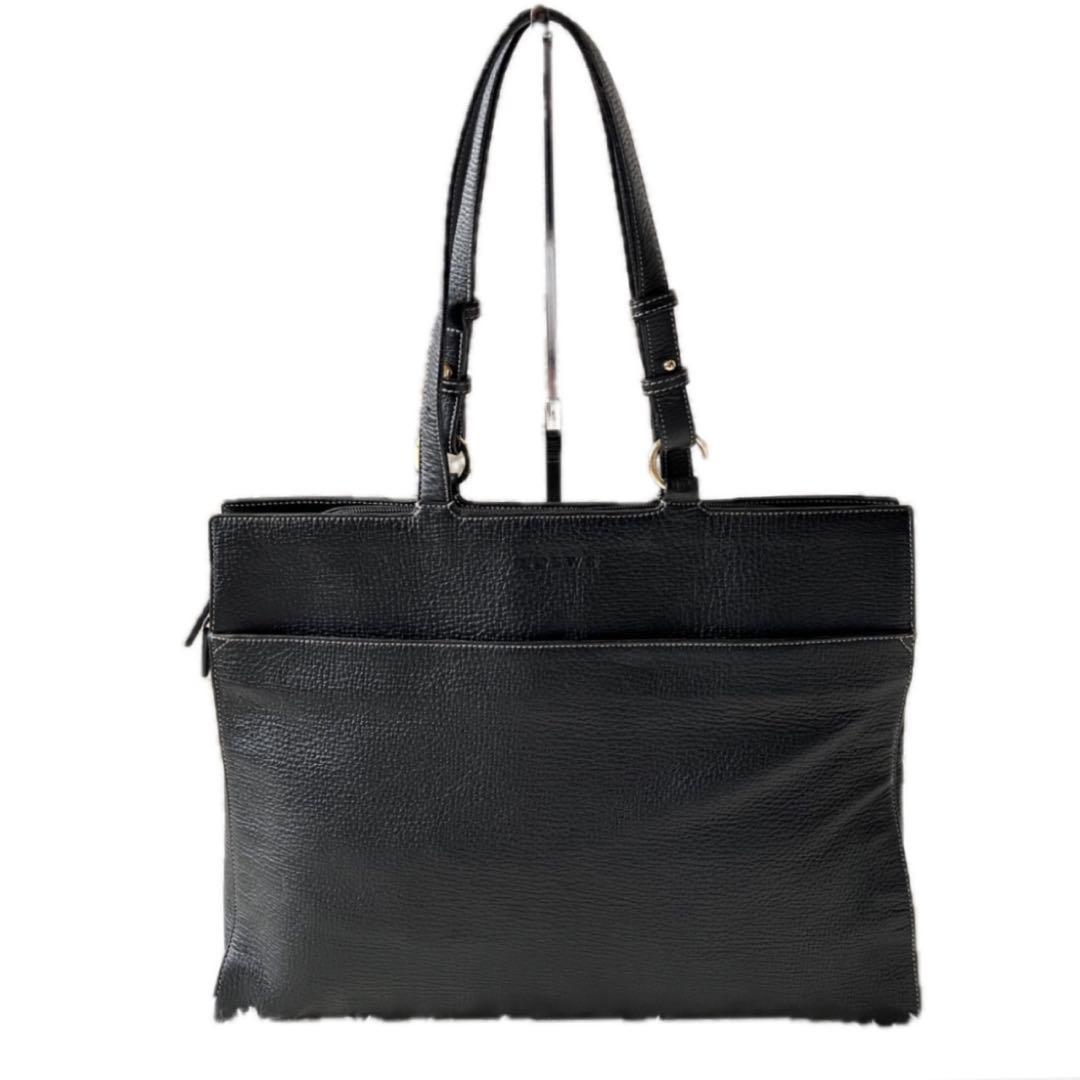 【極美品 専用袋付】ロエベ ビジネス トート バッグ レザー A4 シボ革 高級