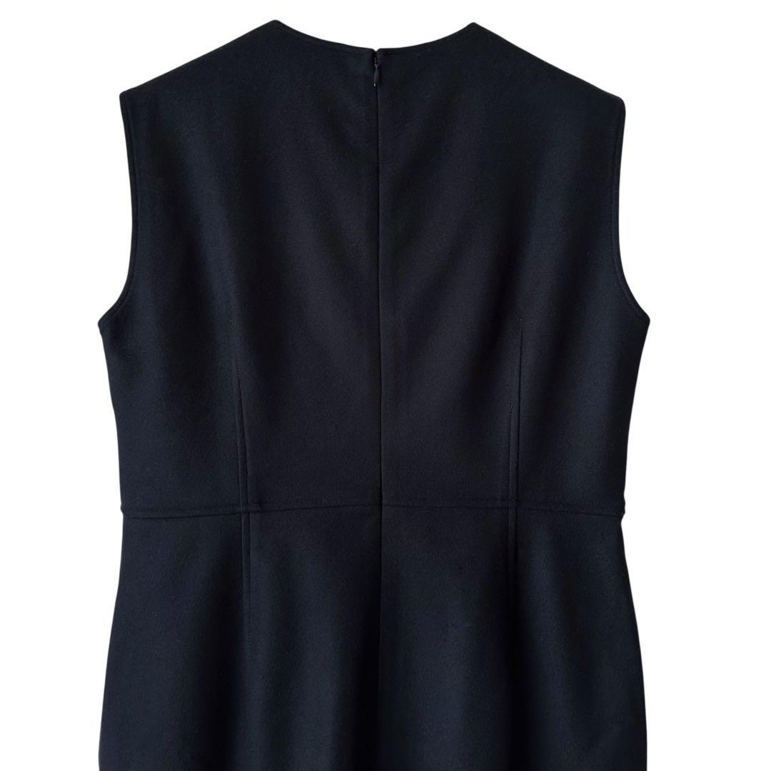 ebure / 24AW ライトメルトンワンピース ロング丈 ウール100%