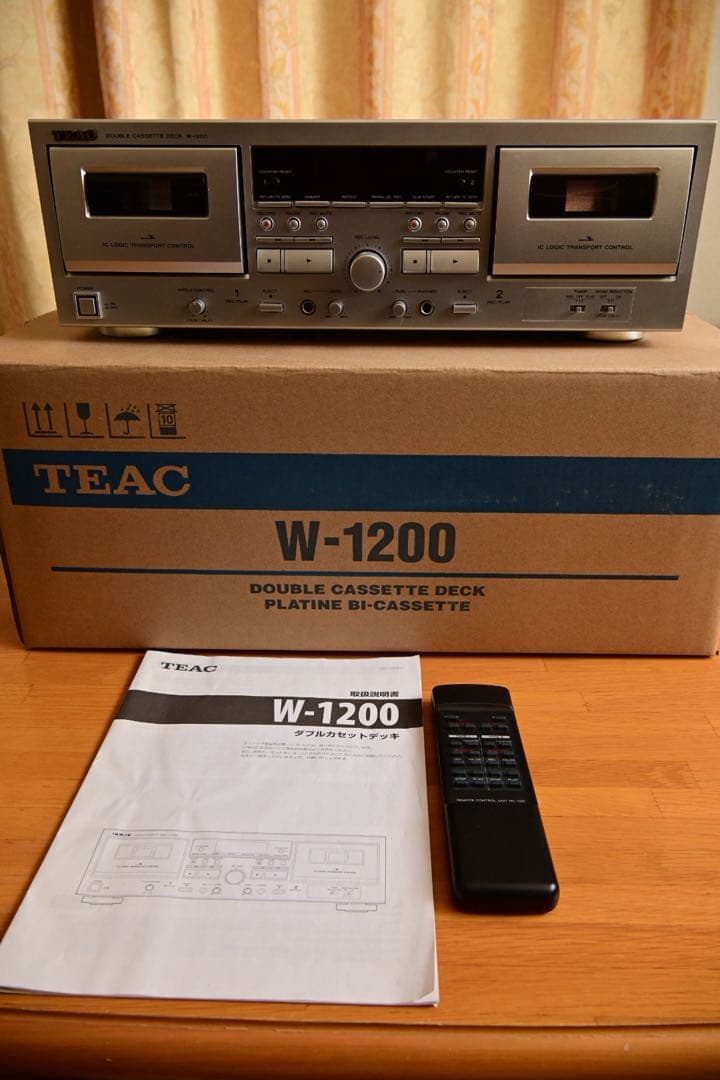 【極美品】TEAC W-1200 取説・リモコン・元箱・オーディオケーブル付