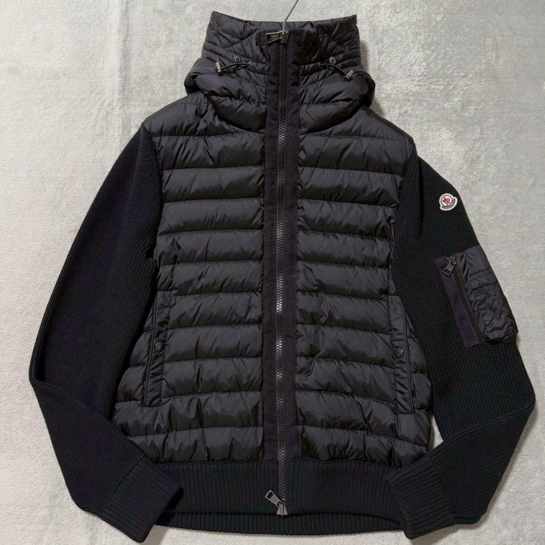 MONCLER モンクレール ダウン カーディガン ハイブリッド Lサイズ 黒