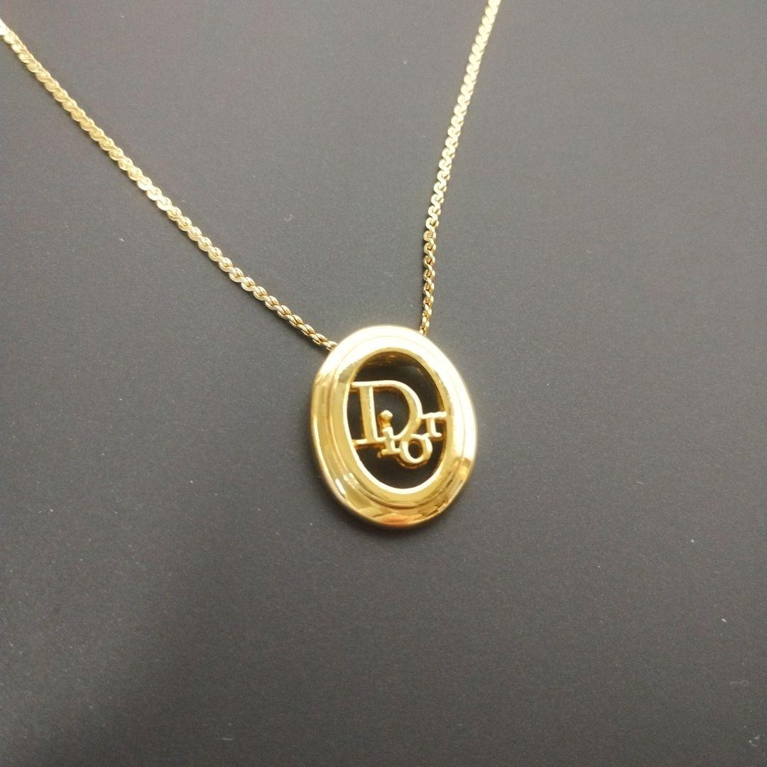 美品◎希少◎Dior　ディオール　ネックレス　CDロゴ　サークルロゴ　金色　刻印