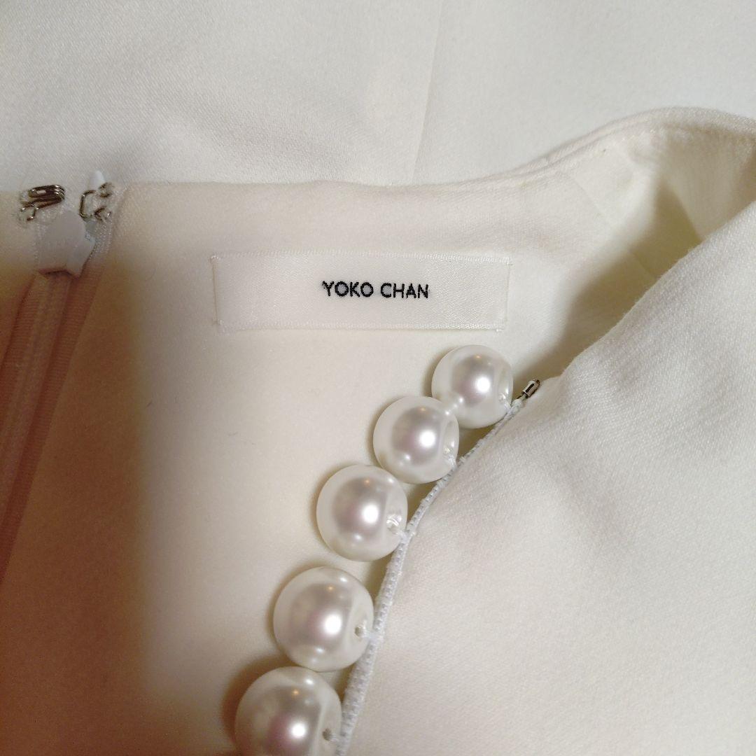 YOKO CHAN長袖ブラウス　パール　ホワイト白