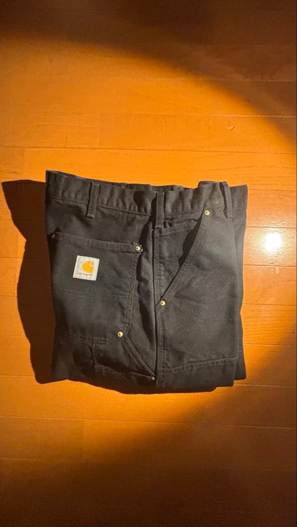 (値下げ可)usa製 34x30 Carhartt ダブルニー ブラック