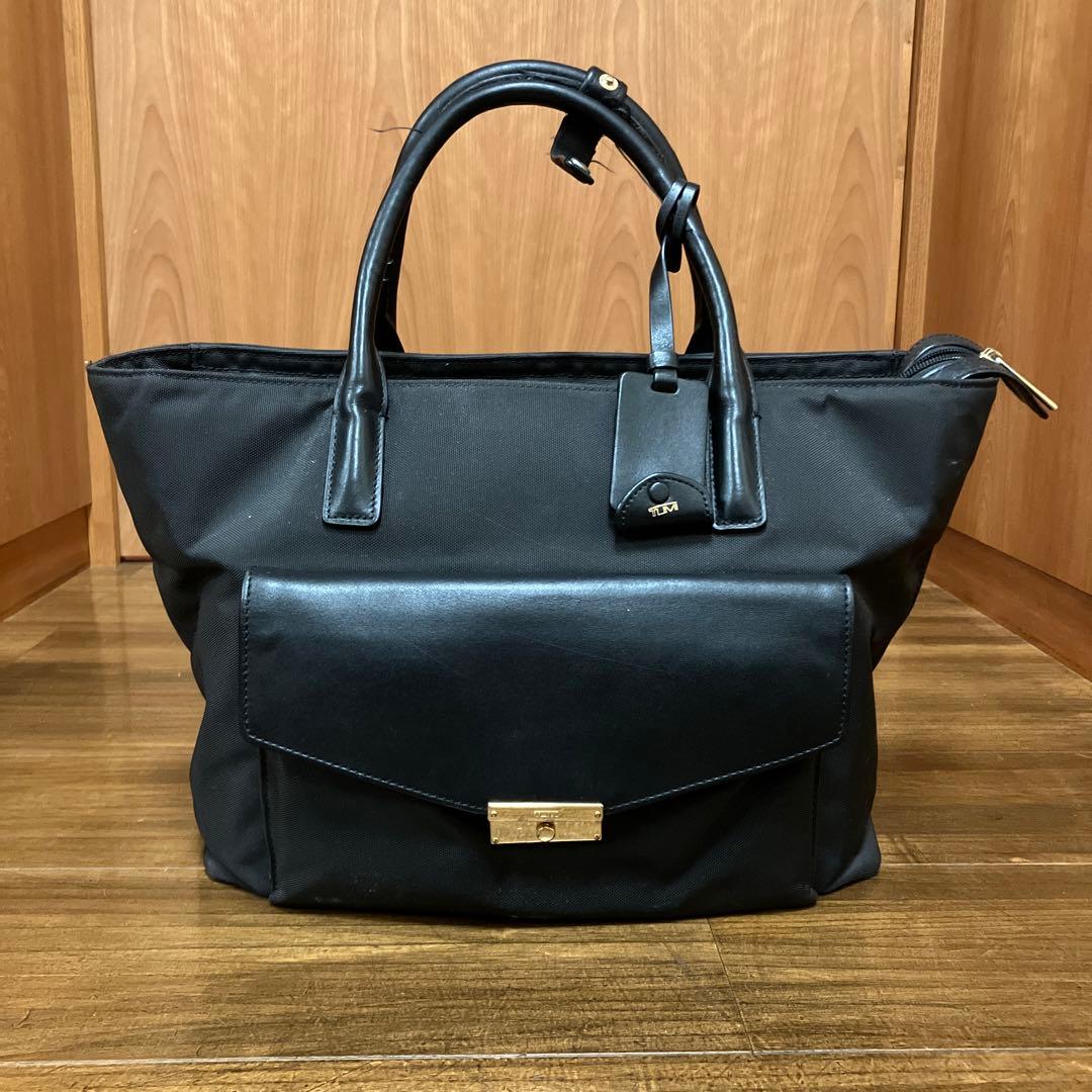 TUMI 黒 ナイロン レザー ビジネスバッグ