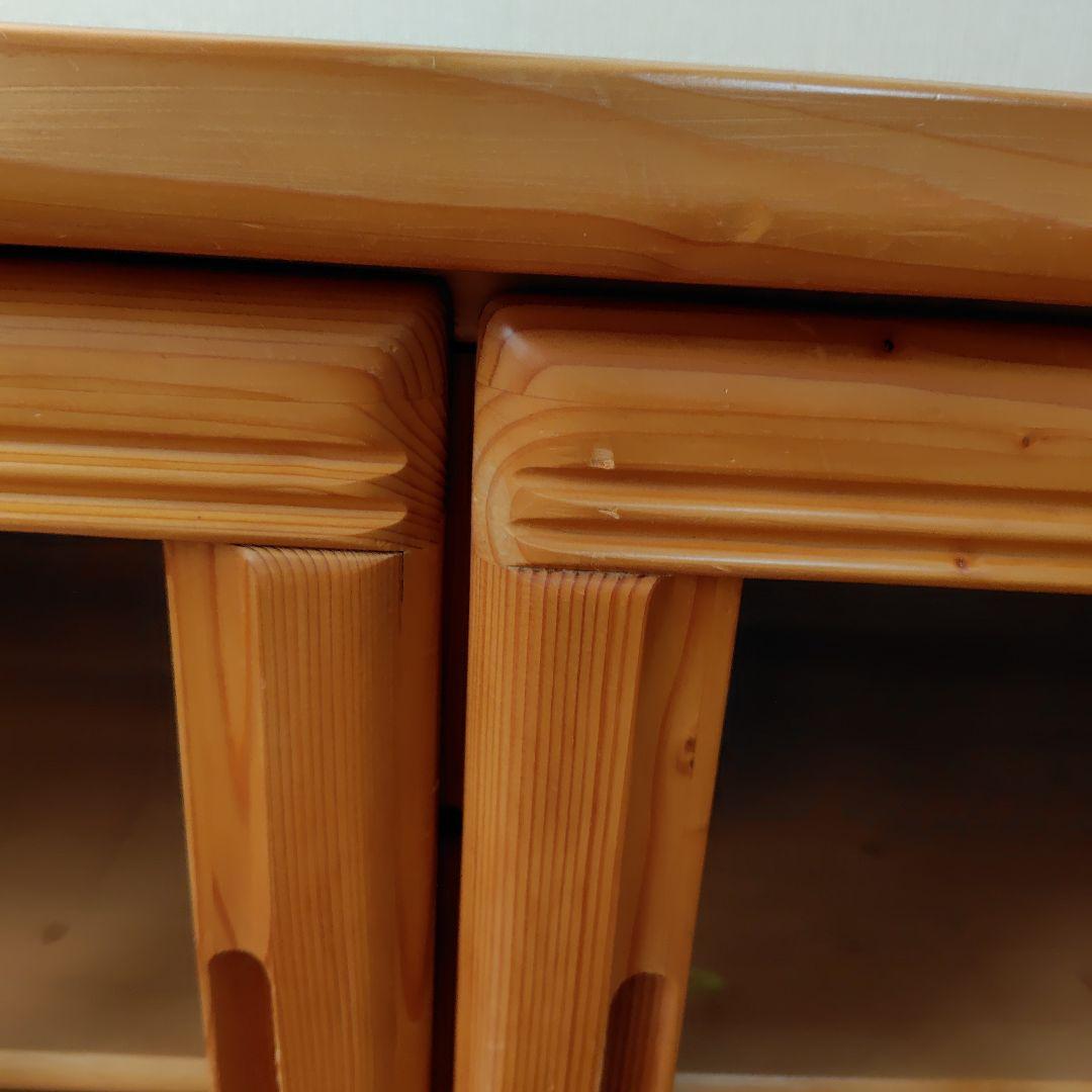 木製テレビ台 ガラス扉付き