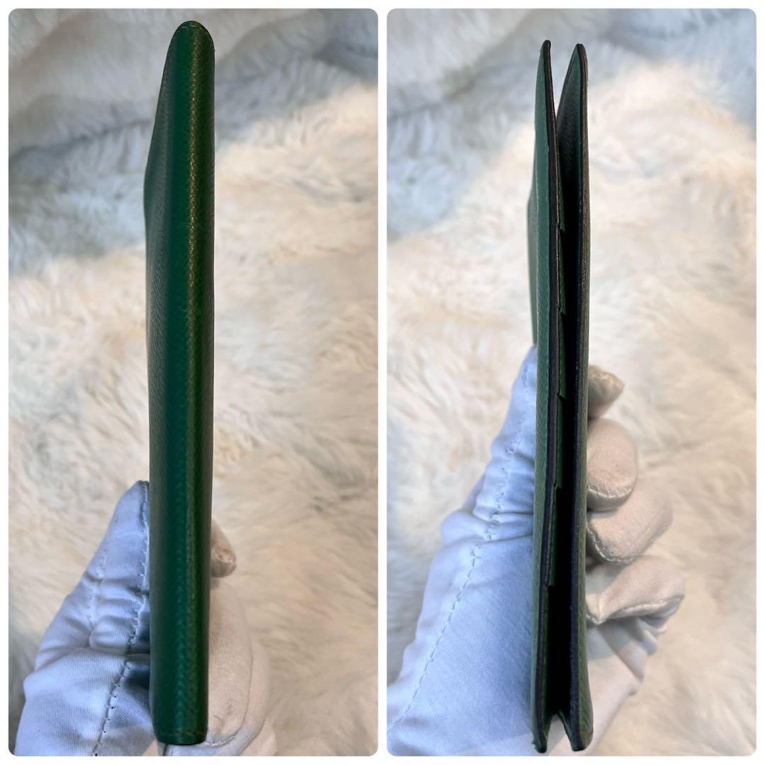 美品✨　HERMES グリーン 長財布 箱付き　⬜︎B黒印