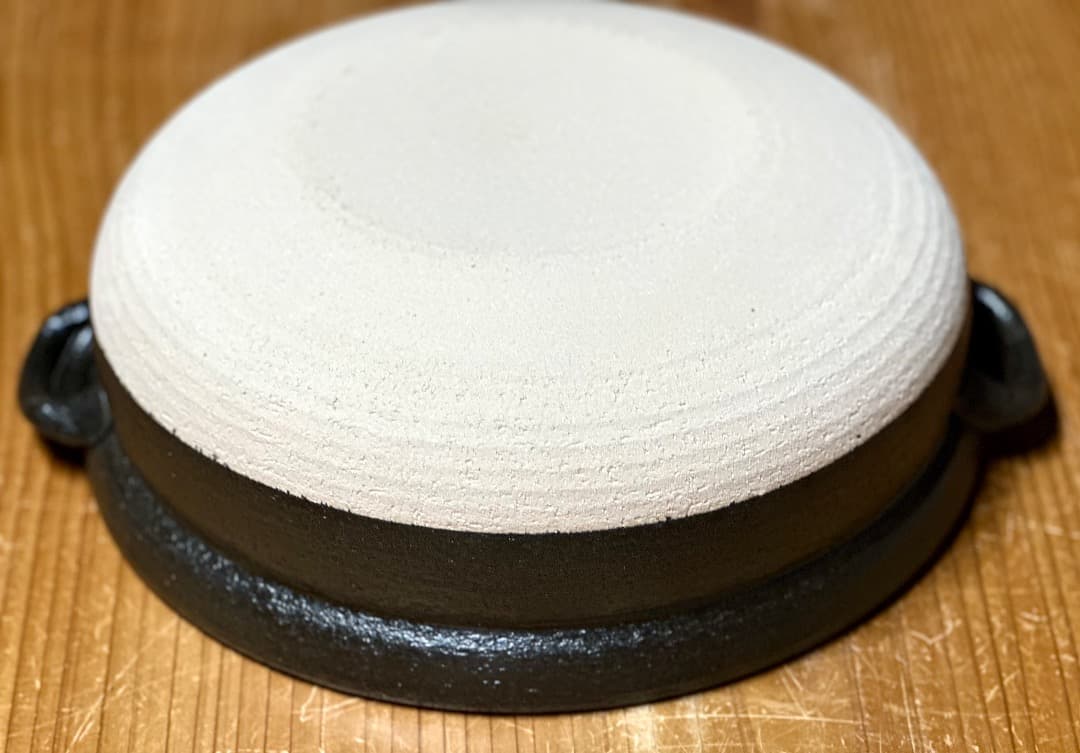 値下げ　新品　工房ゆずりは　９号土鍋　直火専用　間取黄花紋　４〜５人用　萬古焼