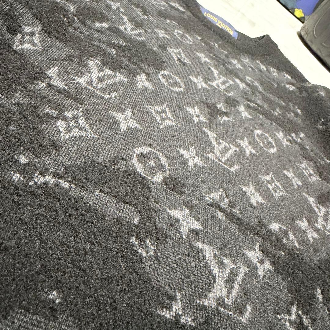 【超美品】LOUIS VUITTON ブラックニットセーター ディストレスト
