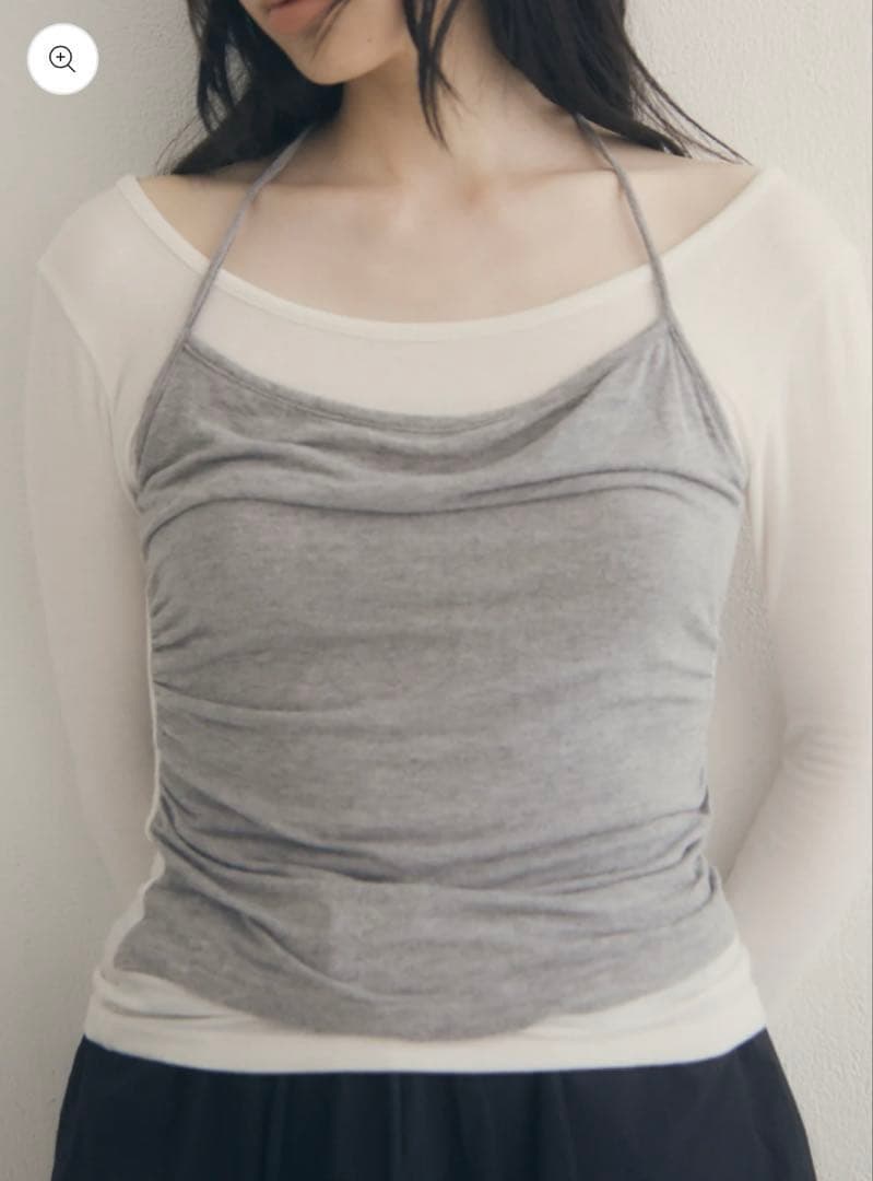 commesi SoftTouch Cami Top (Ivory×Gray)