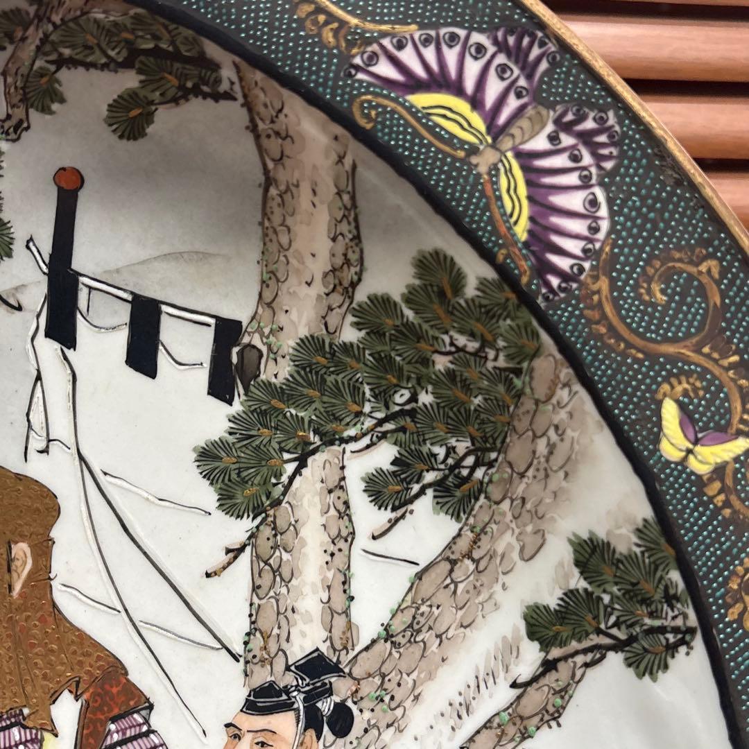 明治時代頃◎九谷焼　武者絵　大皿