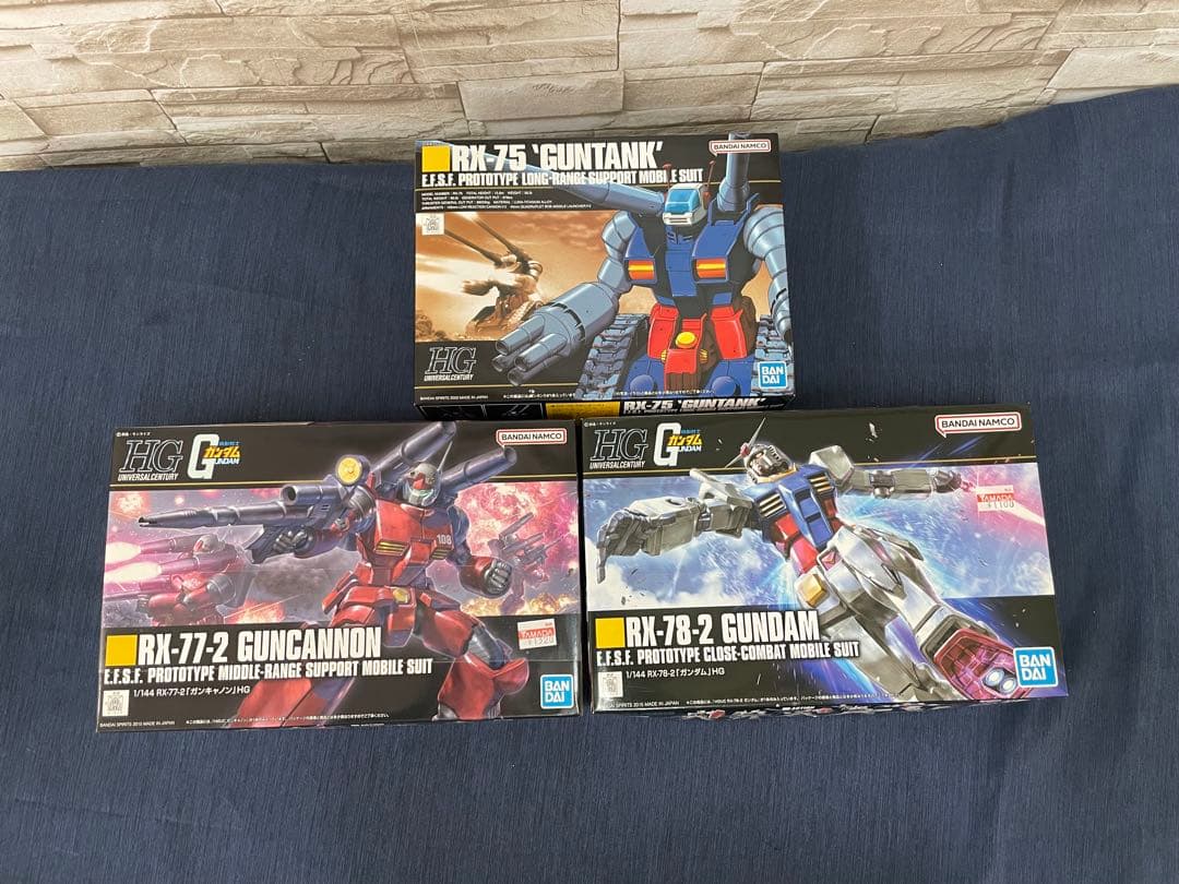 ガンプラ　3点セット　ガンダム　ガンキャノン　ガンタンク　HG