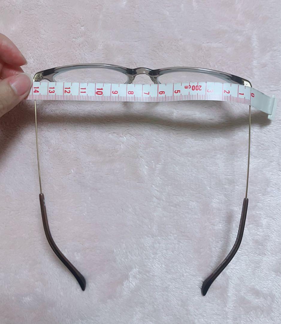 zoff メガネ　ウェリントン グレージュ　薄型非球面　ブルーライトカット　眼鏡