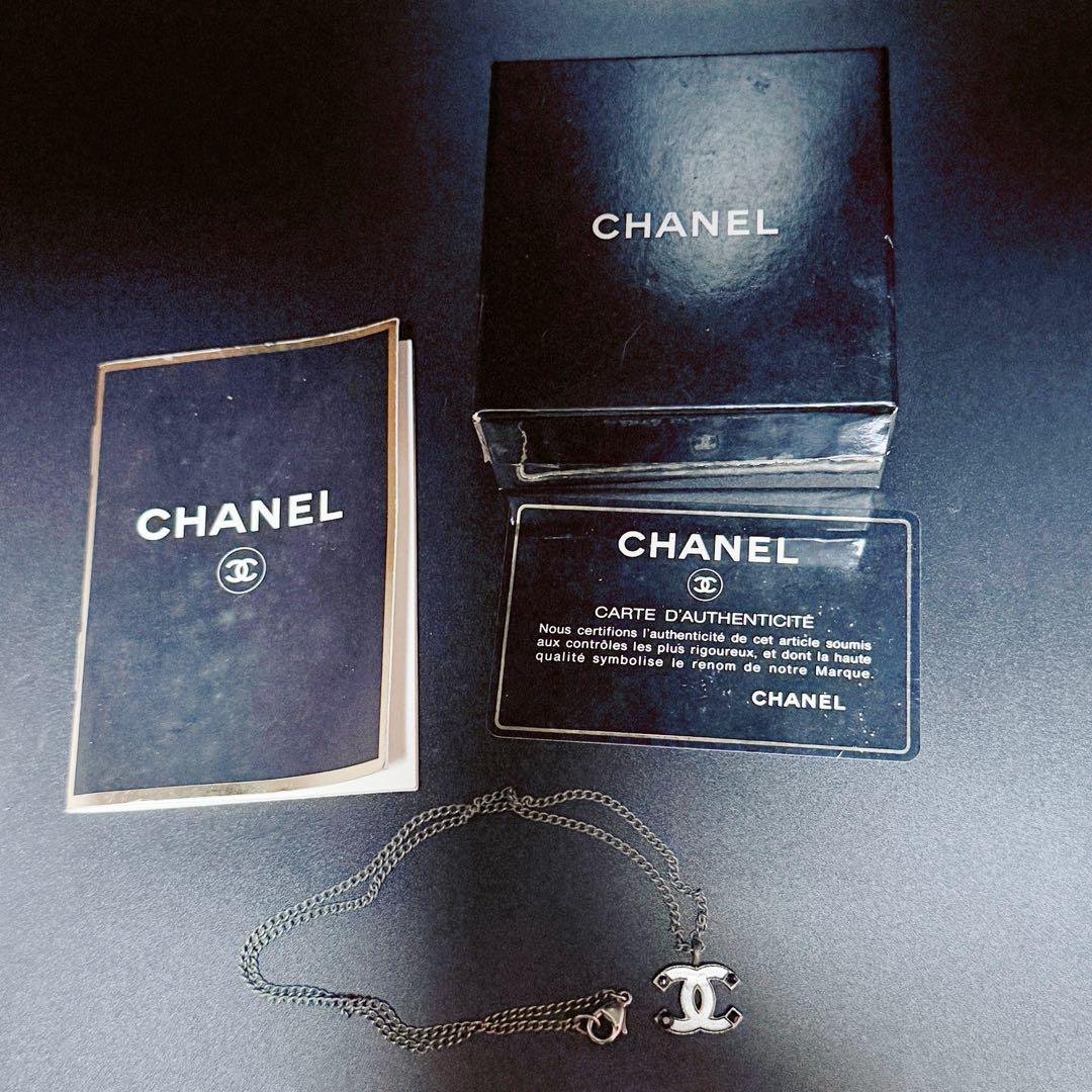 CHANEL ココマーク ネックレス シルバー系 ブラックストーン