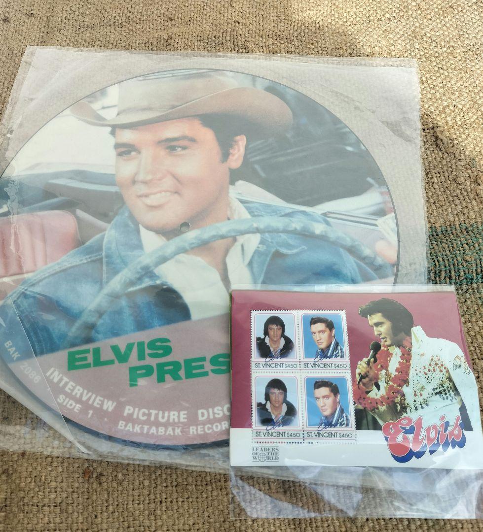 エルビス　プレスリー ピクチャーディスク レコード　LP 記念切手