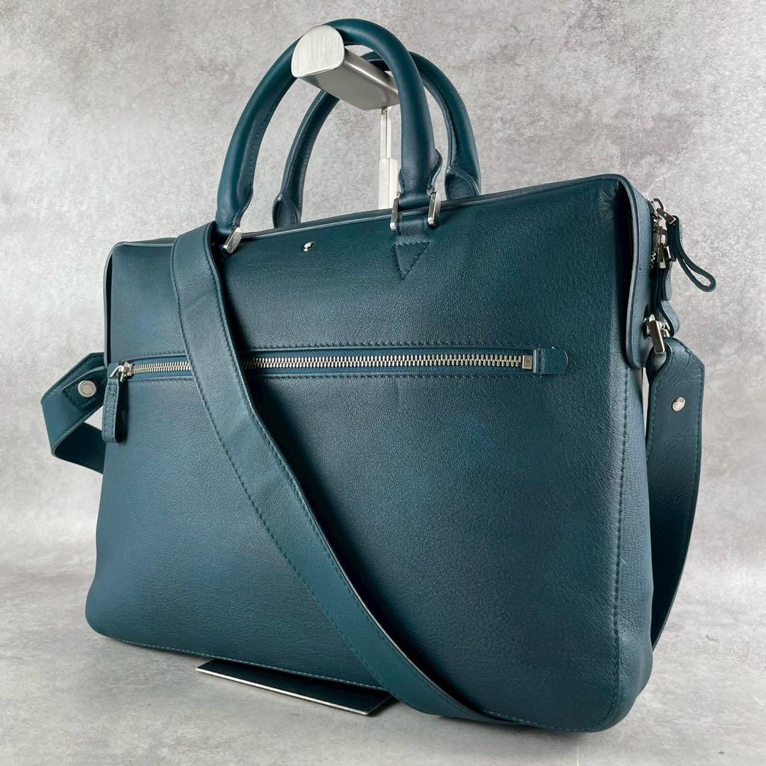 希少✨美品✨モンブラン ビジネスバッグ 2way スフマートコレクション青緑系