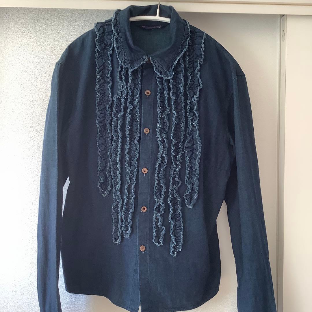 45rpm インディゴフリルブラウス