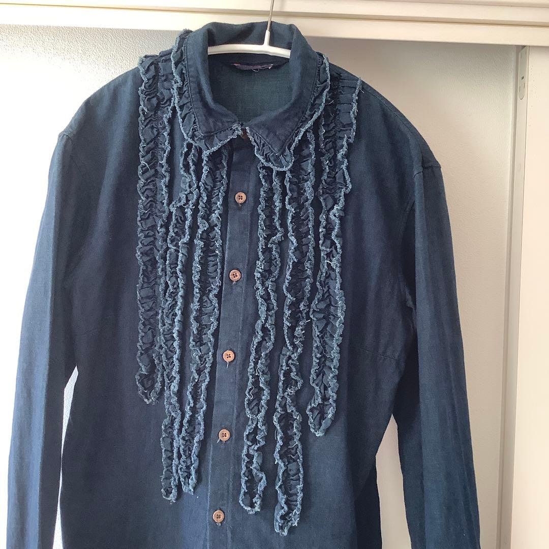 45rpm インディゴフリルブラウス