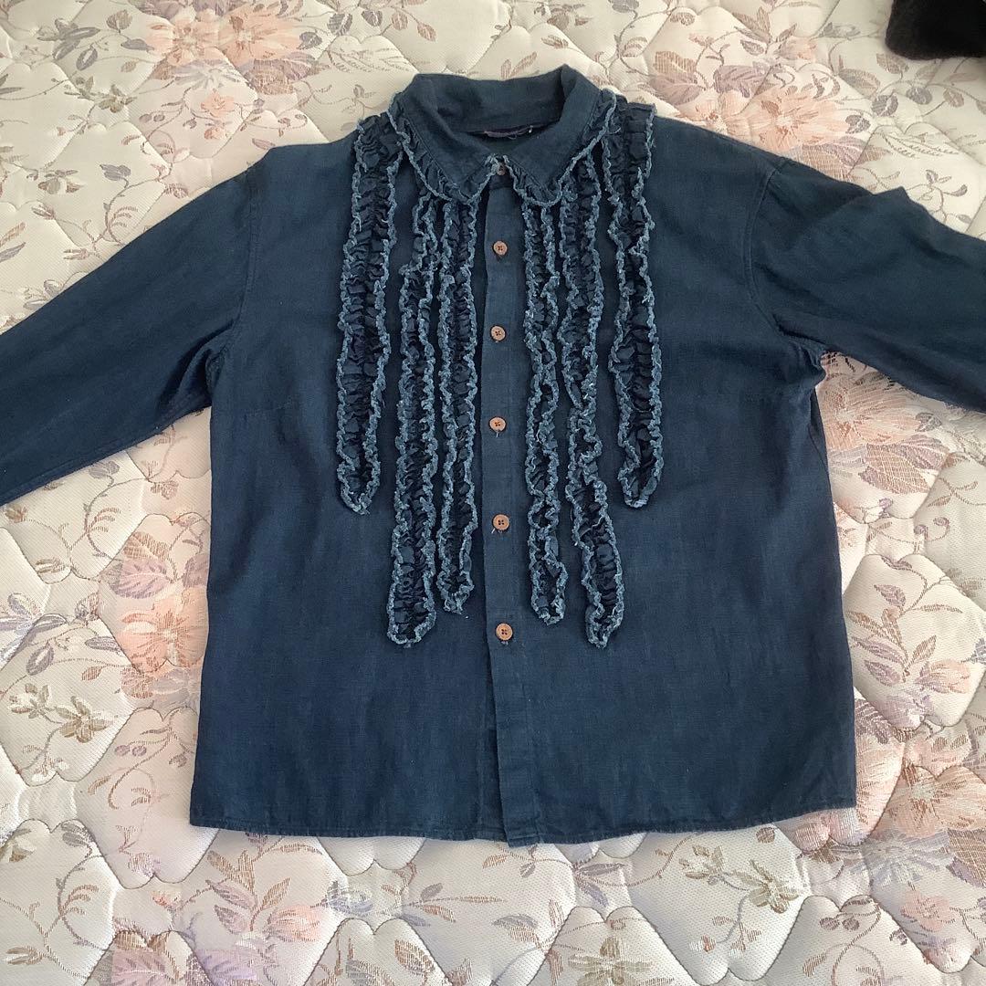 45rpm インディゴフリルブラウス