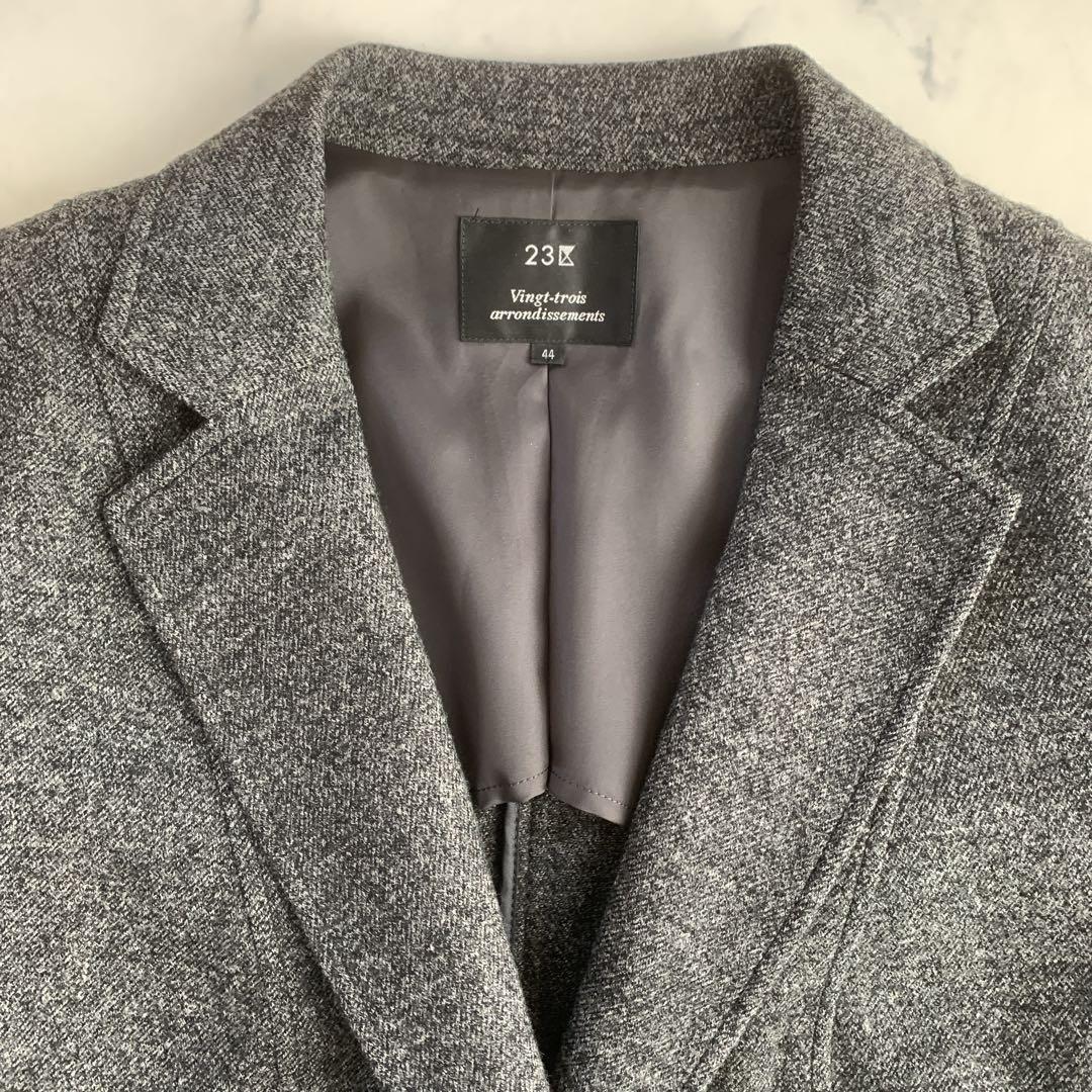 【みぅみぅ】美品✨　23区　グレー スカートスーツ 44 毛100%