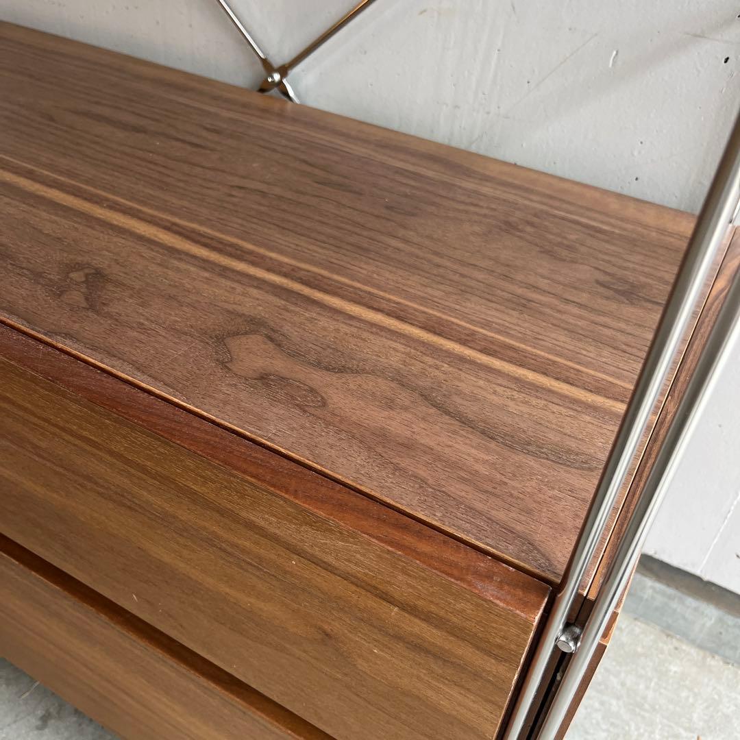 美品★無印 ステンレスユニットシェルフ・ウォールナット材・ワードローブセット