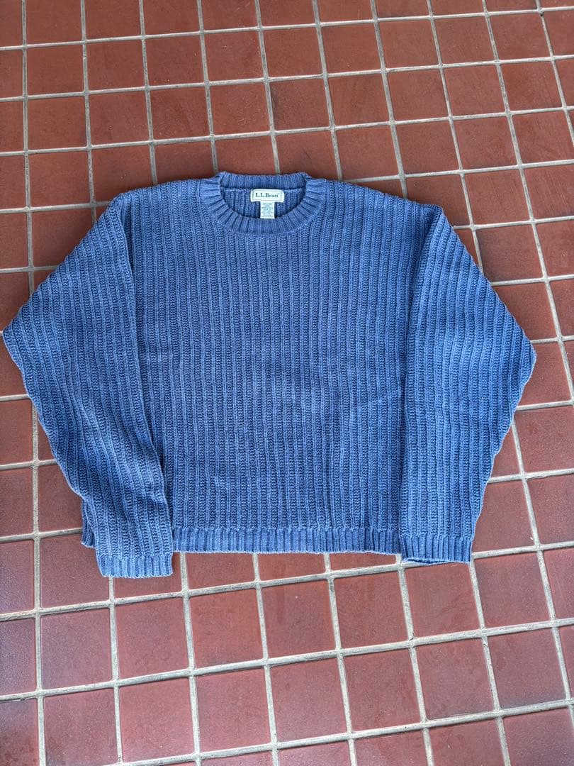90s L.L.Been コットンニット　ボックスシルエット　短丈
