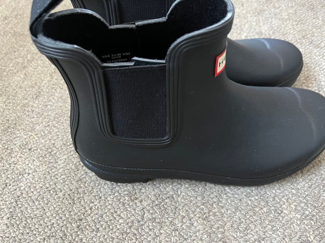 美品 HUNTER ブラック ショートブーツ