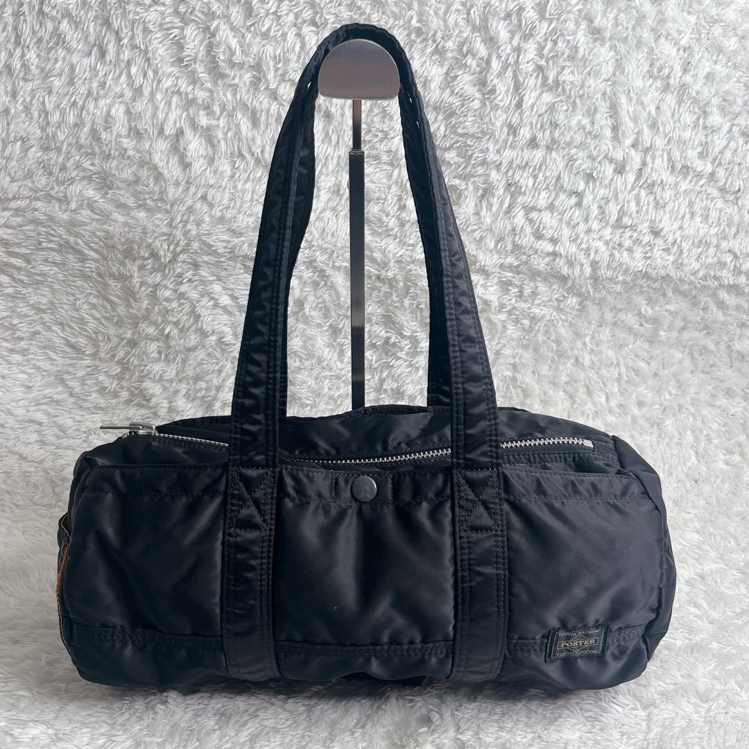 未使用級 ポーター タンカー ミニボストン ブラック ダッフルバッグ 肩がけ