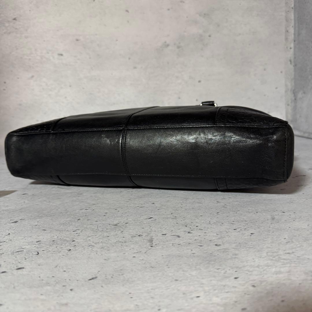 【美品】コーチ 本革 COACH ビジネスバッグ 2way ブラック 大容量