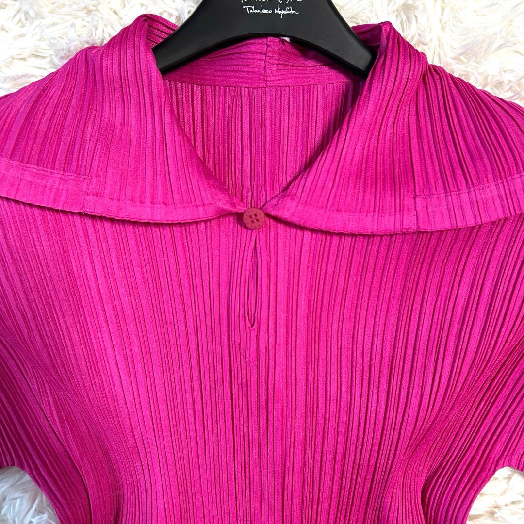 未使用タグ付き✨プリーツプリーズ パーカー 長袖 イッセイミヤケ ピンク