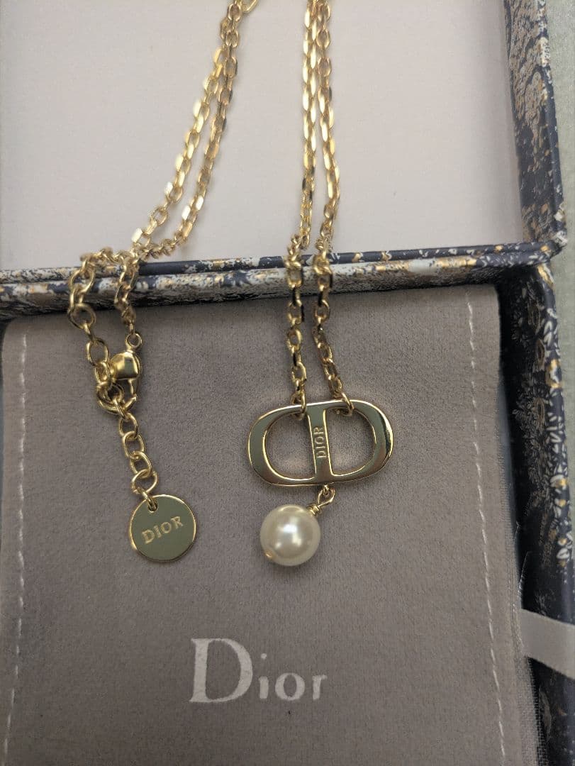 Dior ゴールドメッキ ネックレス パール