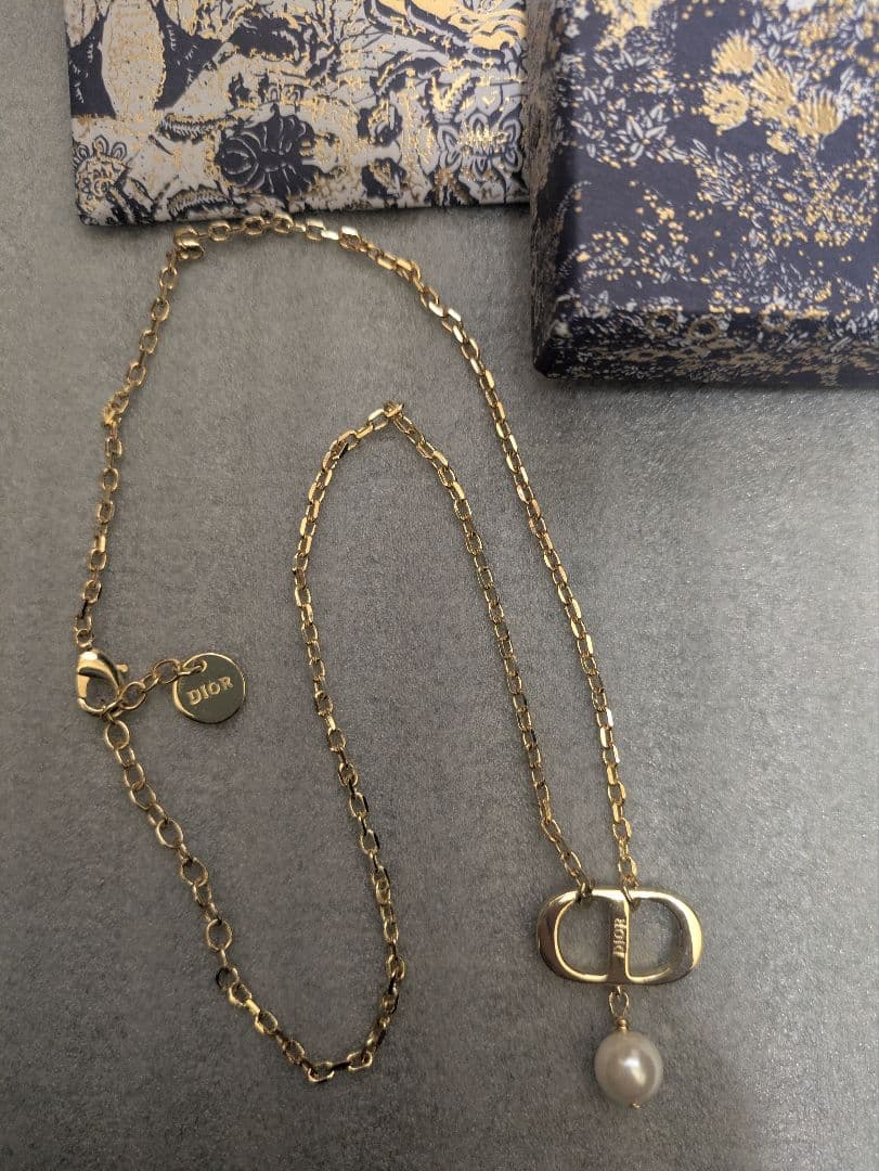 Dior ゴールドメッキ ネックレス パール