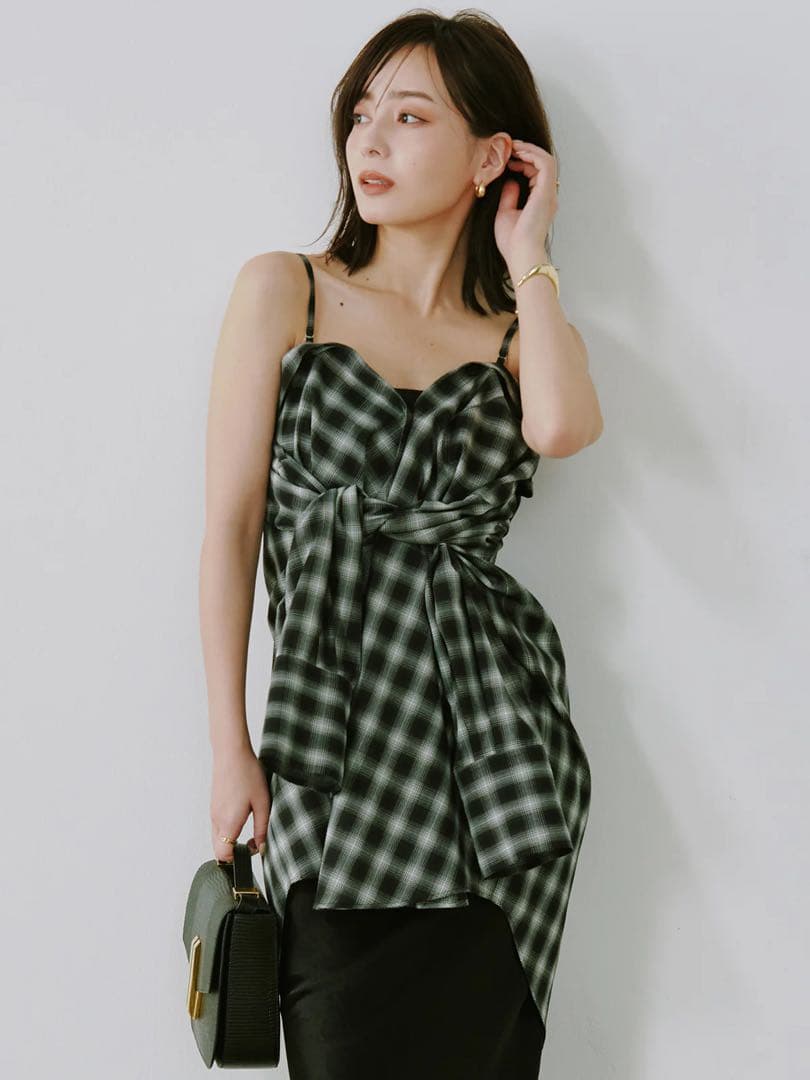 新品 anuans アニュアンス　マルチウェイオーバーシャツ チェック