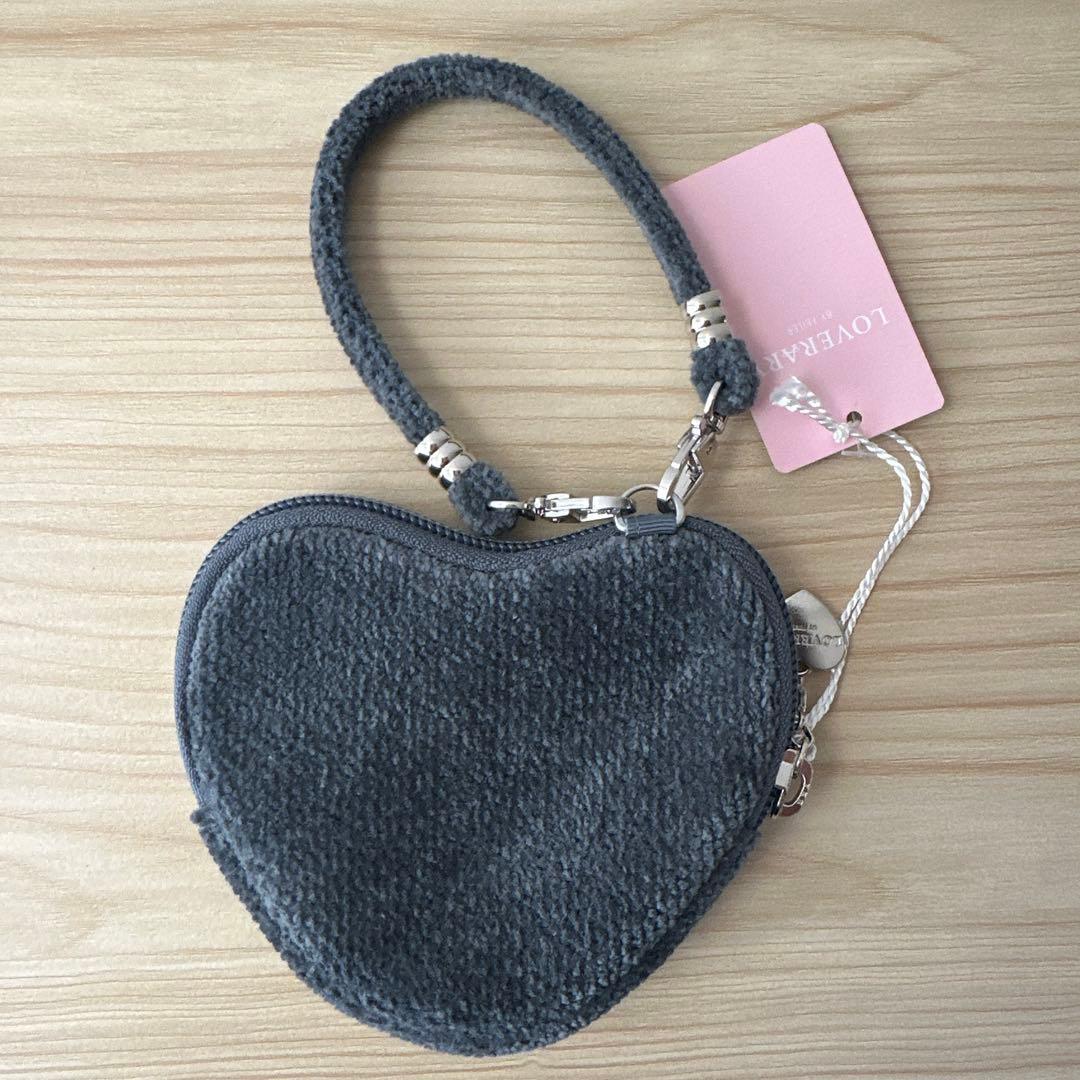 【とろろごはん】ラブラリーハート グレー バッグ&ストラップ&ポーチ