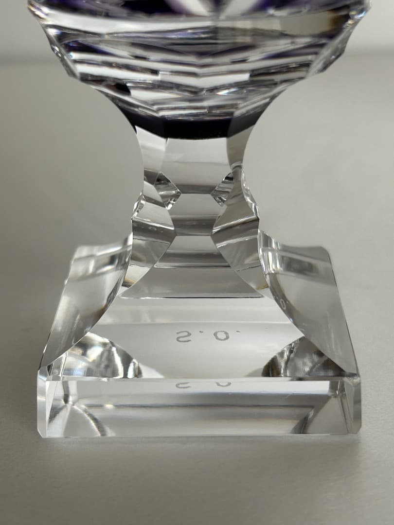 薩摩切子『紫被せ切子足付杯』(大友清三作)