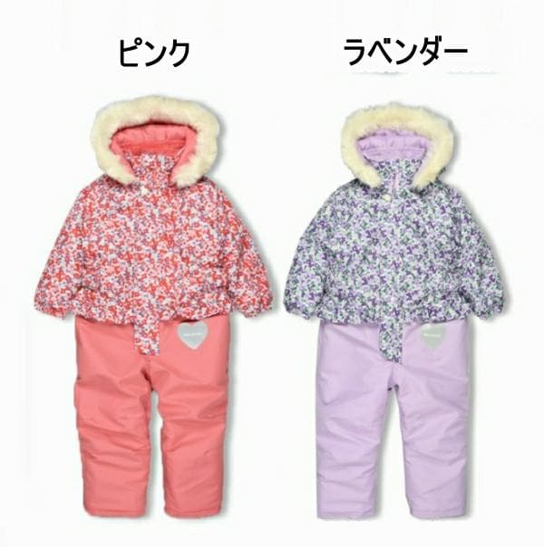 新品110 小花柄スノーコンビ・ジャンプスーツ