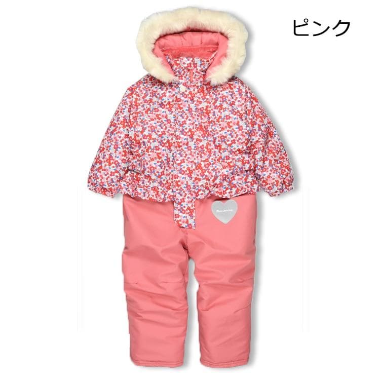 新品110 小花柄スノーコンビ・ジャンプスーツ